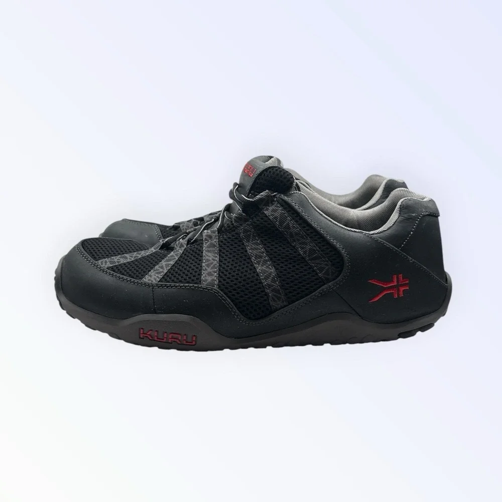 KURU Chicane Mens Hiking Shoes Sz 13 Running Black Gray Mesh Lace Up Sneakers